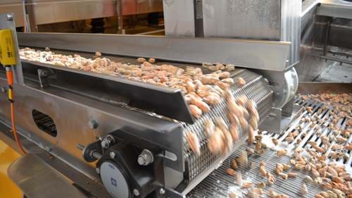 Cold room conveyor belt with NG flange bearing unit F4 closed 