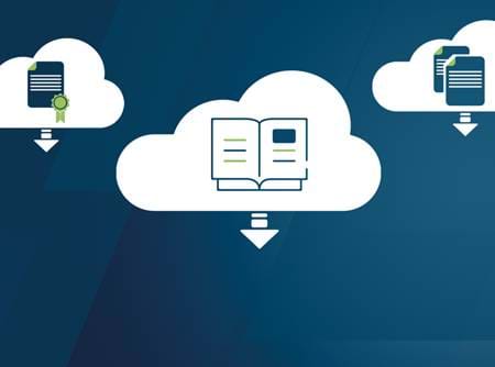 Clouds with documents for downloads