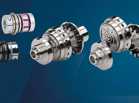 Different safety and disengageable couplings on blue background 