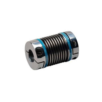 KB2 100 57 11 12 miniature metal bellow coupling, stainless steel and aluminium