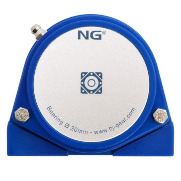 NG waterproof pillow block bearing with thread S2 Ø20, 2-bolt, closed cover, blue