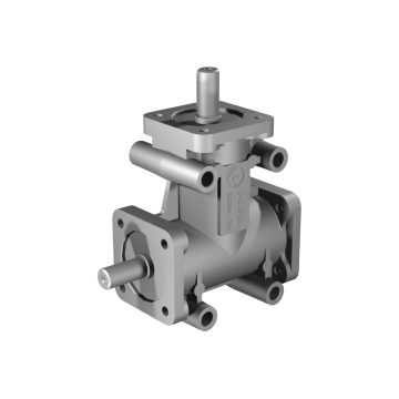Poggi right angle gearbox 2011, R1:2, D1, Ø14h7, 2-way, Aluminium