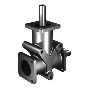 Poggi vinkelgear 5032, R1:2, D2, Ø25f7, 2-vejs, Rustfri