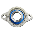 Mini Flanged bearing MUFL003, Ø17, 2-holes, eccentric collar, stainless steel