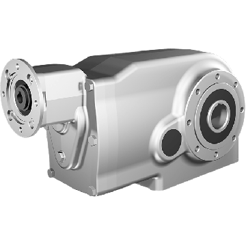 Clean-Geartech X74N, helical bevel gear Ø40H7 hollow shaft, 74,79:1, input 71B14, V5, stainless steel