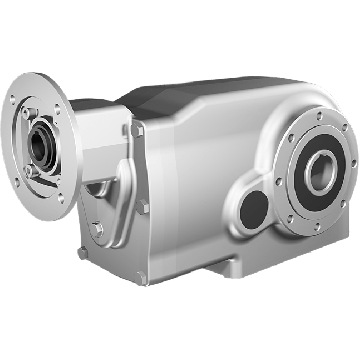 Clean-Geartech X74N, helical bevel gear Ø40H7 hollow shaft, 85,99:1, input 90B14, V5, stainless steel