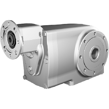 Clean-Geartech X63N, helical bevel gear Ø35H7 hollow shaft, 446,7:1, input 71B14, V5, stainless steel