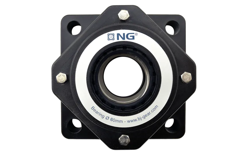 NG waterproof flange bearing F4 Ø60, 4-bolt, open cover